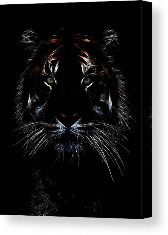 Tiger Canvas Print featuring the photograph Tiger Coming Out by Athena Mckinzie