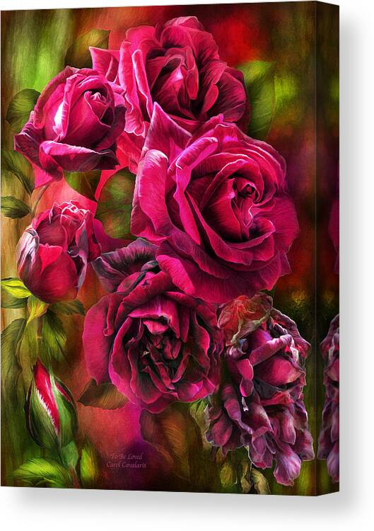 Rose Canvas Print featuring the mixed media To Be Loved - Red Rose by Carol Cavalaris