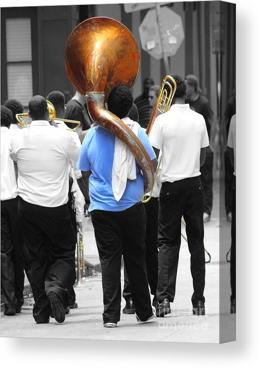 Brass Band Canvas Print featuring the photograph To The Next Gig by Andre Turner