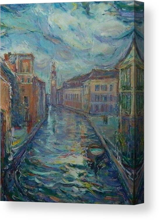 Venice Canvas Print featuring the painting Torre dell Arsenale by Zofia Kijak