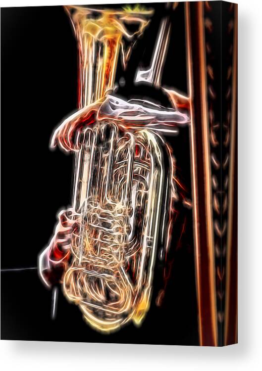 Tuba Canvas Print featuring the photograph Tuba Player by Ron Roberts