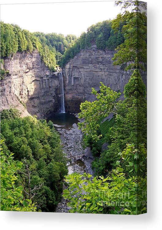 Landscape Canvas Print featuring the photograph Tunkhannock Falls 2 by Tom Doud