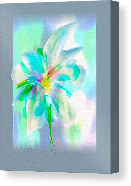 Ipad Art Canvas Print featuring the digital art Turquoise Bloom by Frank Bright