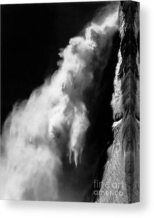 Waterfall Canvas Print featuring the photograph Upper Yosemite Fall 1946 by Ansel Adams