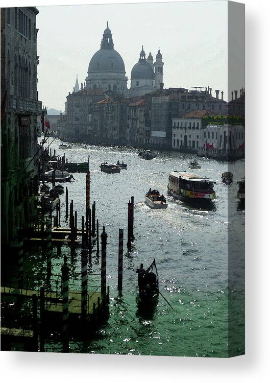 Italy Canvas Print featuring the photograph Venice Grand Canale Italy Summer by Irina Sztukowski