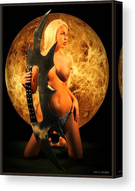 Fantasy Canvas Print featuring the painting Venus Rising by Jon Volden