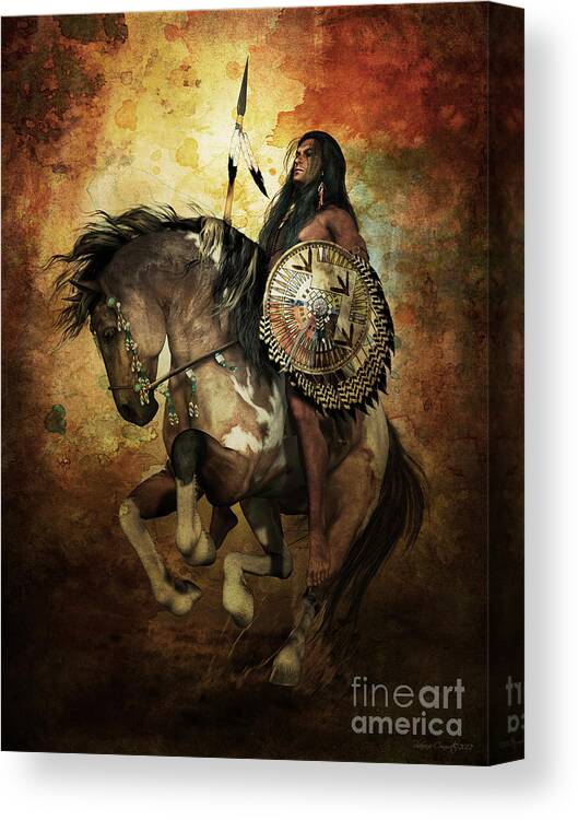 Courage Canvas Print featuring the digital art Warrior by Shanina Conway