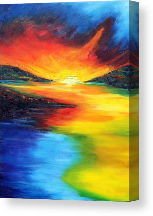 Water Canvas Print featuring the painting Waters of Home by Meaghan Troup
