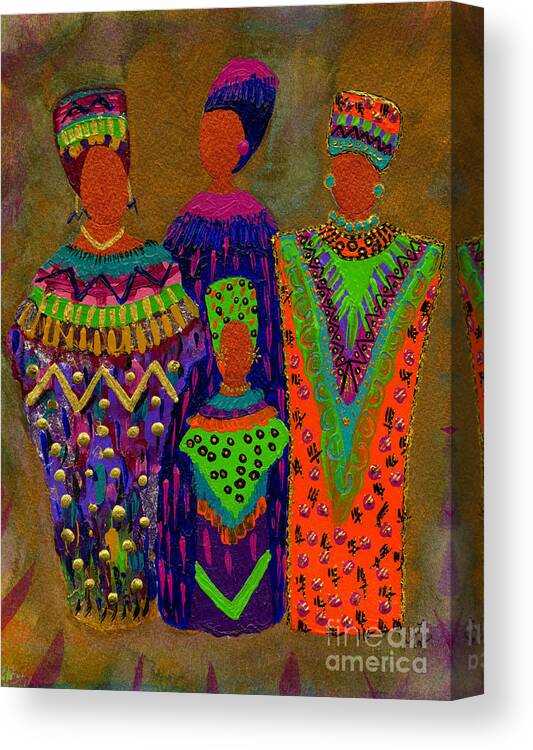 Women Canvas Print featuring the painting We Women 4 by Angela L Walker