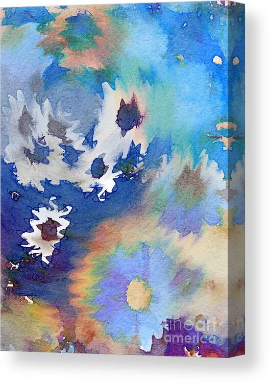 Abstract Canvas Print featuring the digital art Welcome Spring Abstract Floral Digital Watercolor Painting 2 by Beverly Claire Kaiya