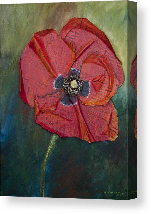 Poppy Canvas Print featuring the painting Wellness Poppy by Lisa Jaworski