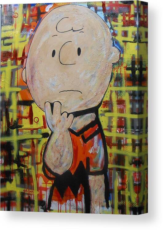 Abstract Canvas Print featuring the painting What's Up Dude by GH FiLben