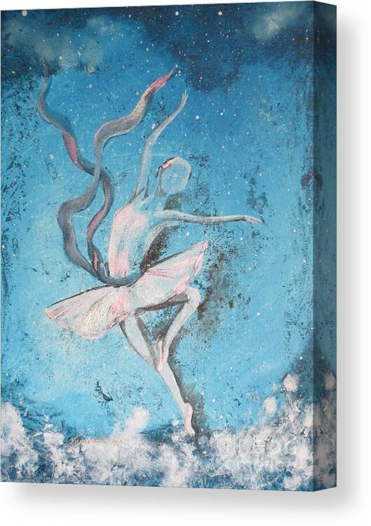 Ballet Canvas Print featuring the painting Winter Dancer1 by Laurianna Taylor