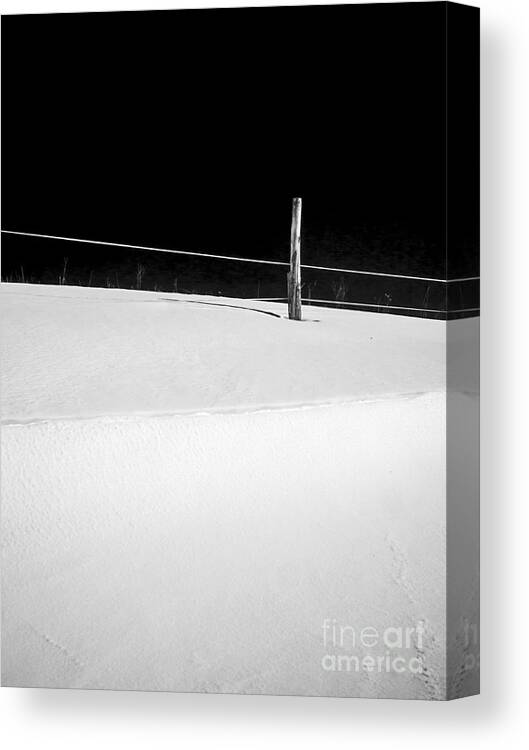 Black Canvas Print featuring the photograph Winter Minimalism Black and White by Edward Fielding