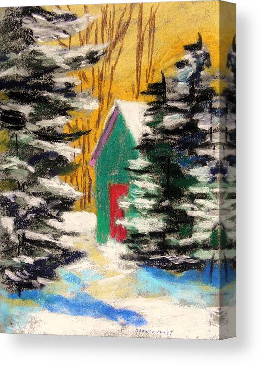 Pastel Canvas Print featuring the painting Winter Twilight by John Williams