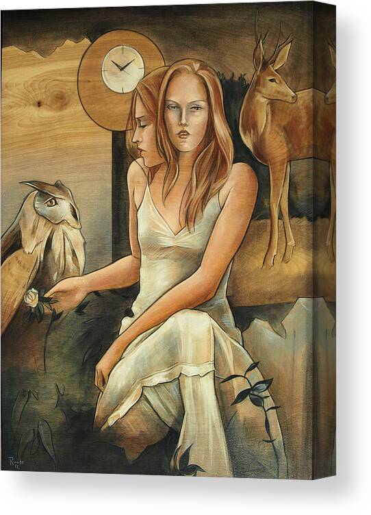 Woman Canvas Print featuring the painting Wisdom of the Hart by Jacqueline Hudson