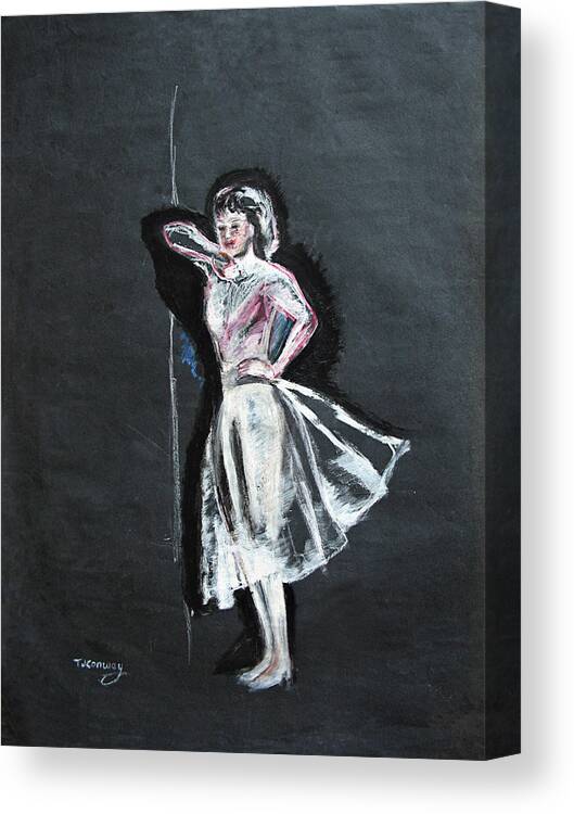 Woman Canvas Print featuring the painting Woman in White by Tom Conway