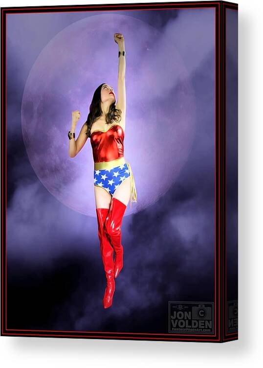 Wonder Woman Canvas Print featuring the photograph Wonder Warrior Rising by Jon Volden
