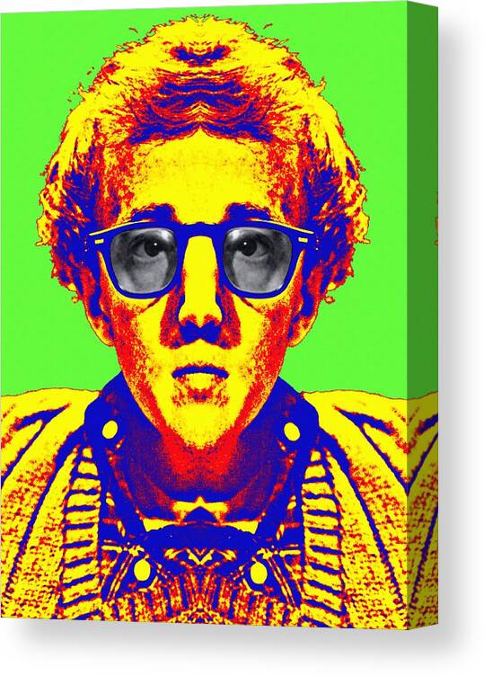 Actor Canvas Print featuring the photograph Woody Allen alias by Art Cinema Gallery