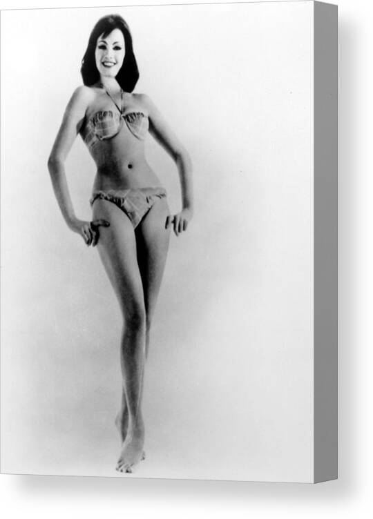 Bikini Canvas Print featuring the photograph Christine Keeler, Early 1960s #1 by Everett