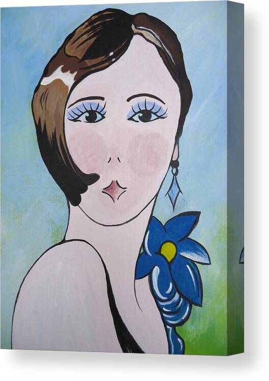 Art Deco Canvas Print featuring the painting Deco Darling by Leslie Manley