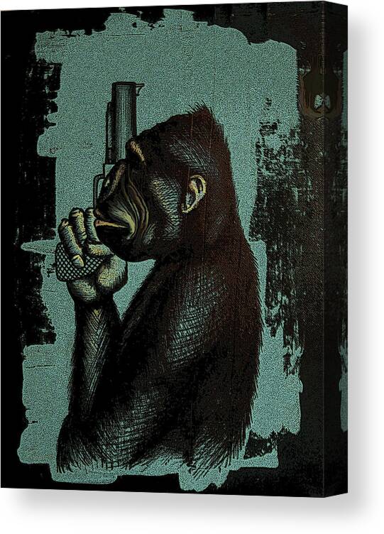 Ink Canvas Print featuring the painting Evolution #1 by Jeff DOttavio