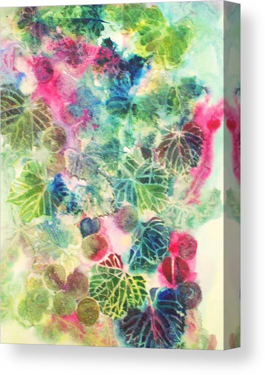 Grapes Canvas Print featuring the painting Grape Kaleidoscope #1 by Elise Boam