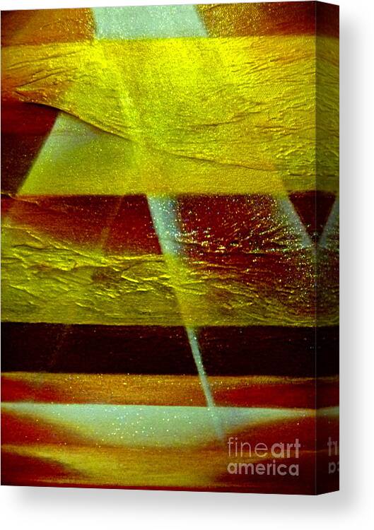 Light.sun.sunrise.sunset.sky.energy.ocean.landscape.hope.passion.lightning. Canvas Print featuring the painting Hope #3 by Kumiko Mayer