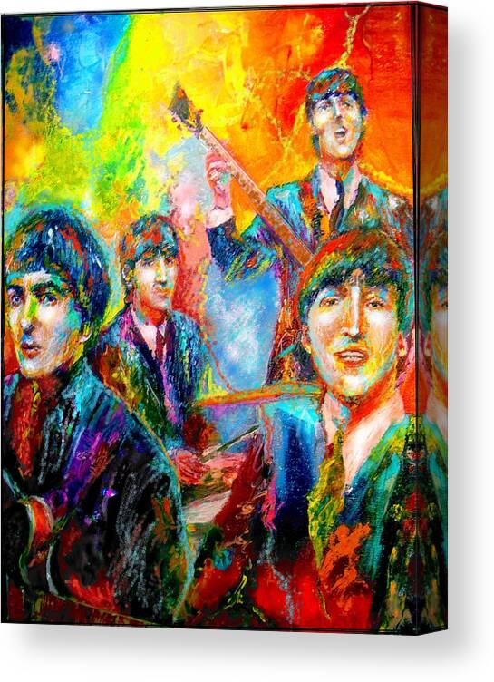 Beatles Canvas Print featuring the painting The Beatles #3 by Leland Castro
