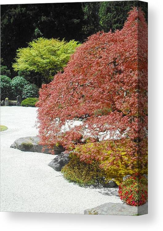 Japanese Garden Canvas Print featuring the photograph Portland Japanese Garden by Kelly Manning
