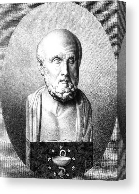 History Canvas Print featuring the photograph Hippocrates, Greek Physician, Father #5 by Science Source
