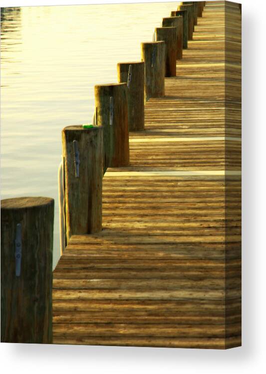 Pier Canvas Print featuring the photograph Along The Pier by Bruce Carpenter