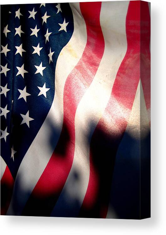 Flag Canvas Print featuring the photograph And the Flag Still Stood by Catherine Natalia Roche