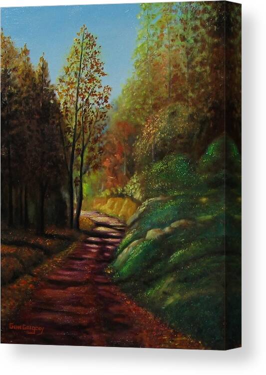 Autumn Canvas Print featuring the painting Autumn Trail by Gene Gregory