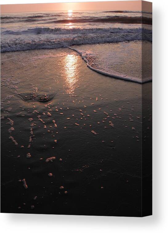 Beach Canvas Print featuring the photograph Beach And Wave Refections by Kim Galluzzo