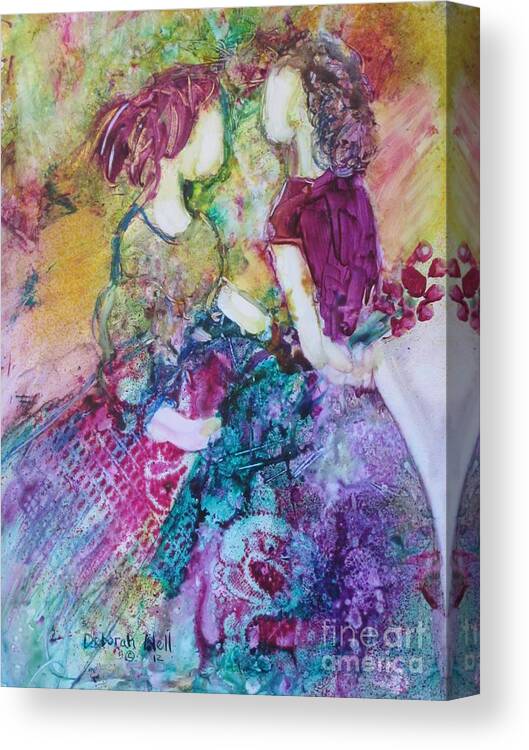 Girlfriends Canvas Print featuring the painting Best Friends by Deborah Nell