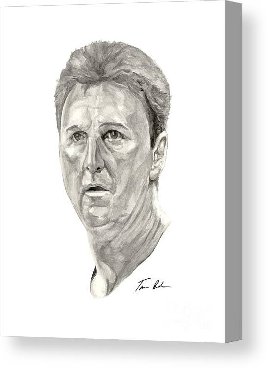 Larry Bird Canvas Print featuring the painting Bird by Tamir Barkan