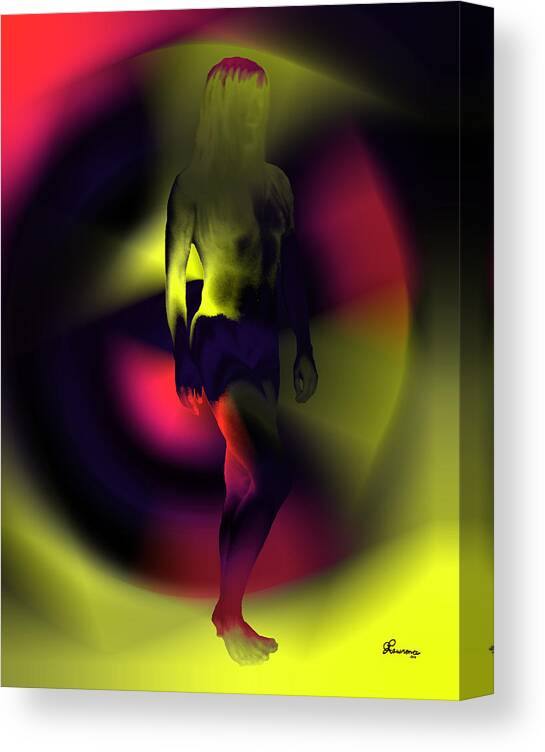 Rainbow Colors Nude Women Lady Abstract Naked Famous Saskatchewan Artist Yellow Pink Purple Model Beauty Canvas Print featuring the photograph Blasted Rainbow by Andrea Lawrence