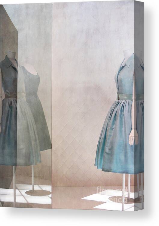 Dress Canvas Print featuring the digital art Blue dress by Martine Roch