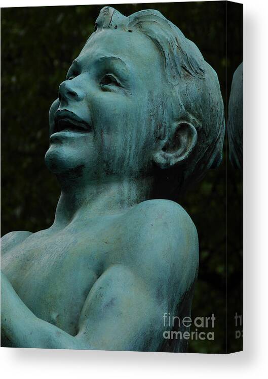 Statue Canvas Print featuring the photograph Boy Blue by Mark Holbrook