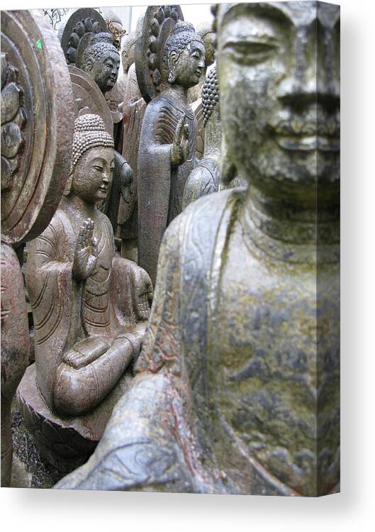 Statues Of Buddhas Canvas Print featuring the photograph Buddha city by Brian Sereda