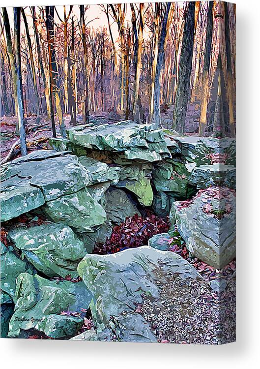 Catoctin Mountain Park Canvas Print featuring the digital art Catoctin Rock by Stephen Younts