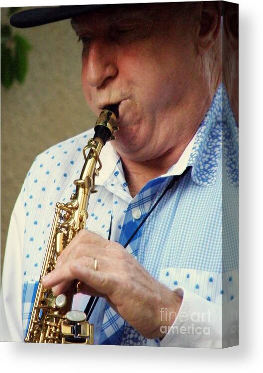 Christopher Mason Canvas Print featuring the photograph Christopher Mason Alto Sax Player by Lainie Wrightson