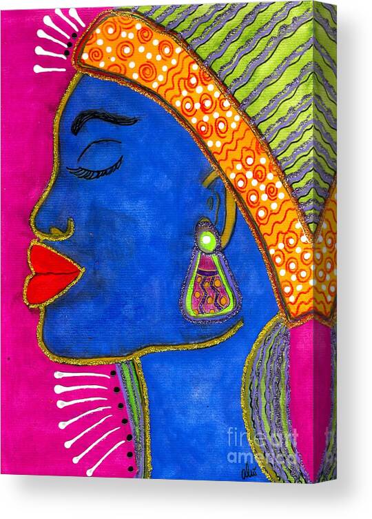 Woman Canvas Print featuring the painting Color Me VIBRANT by Angela L Walker