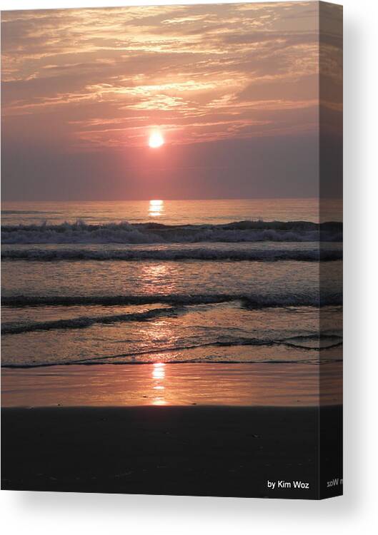 Sunrise Canvas Print featuring the photograph Criss Cross Wave Rise by Kim Galluzzo Wozniak