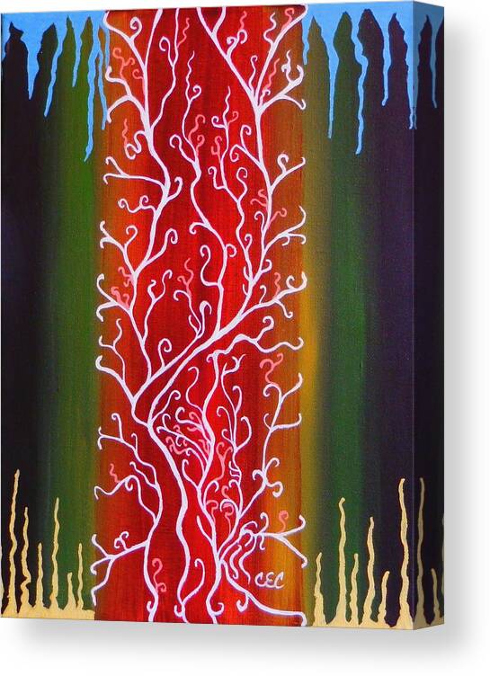 Abstract Canvas Print featuring the painting Deep in the Forest by Carolyn Cable