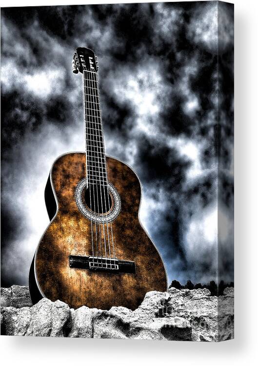 Acoustic Guitar Canvas Print featuring the photograph Devils Acoustic by Jason Abando