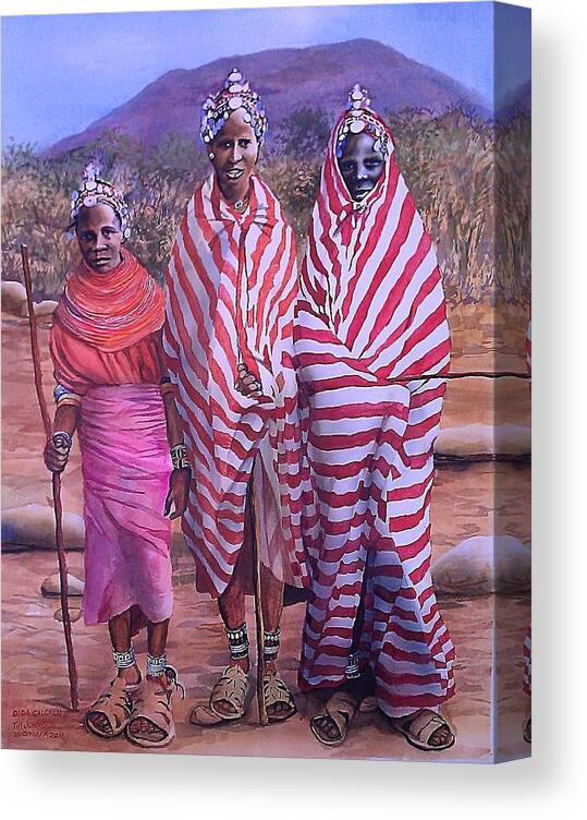 Kenya Canvas Print featuring the painting Dida Galgalu by Tim Johnson