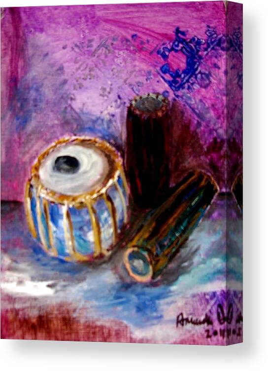 Drums Canvas Print featuring the painting Drums 4 by Amanda Dinan