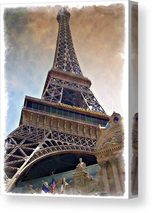 Las Canvas Print featuring the photograph Eiffel Tower - IMPRESSIONS by Ricky Barnard